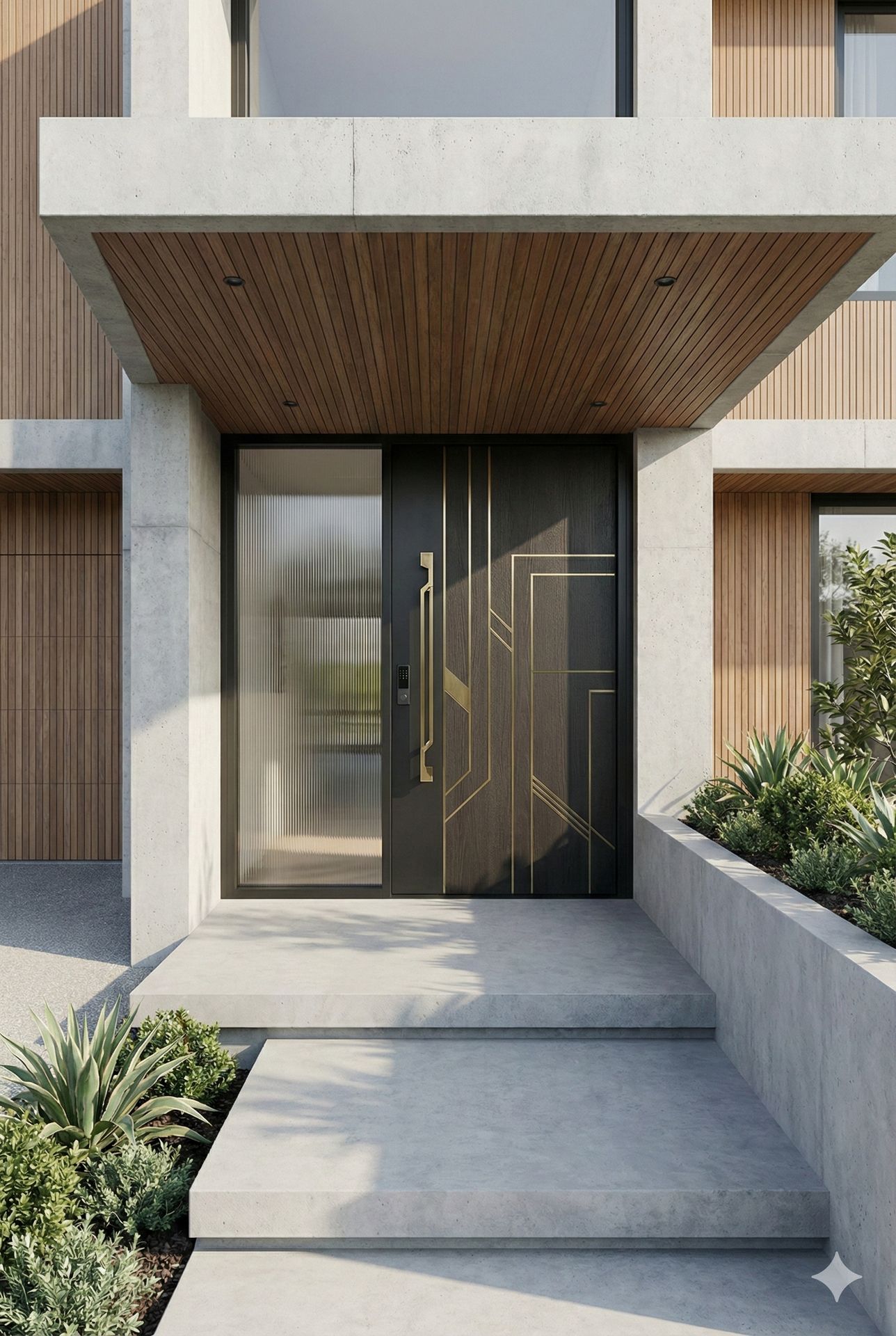 Massive Black Steel Pivot Door